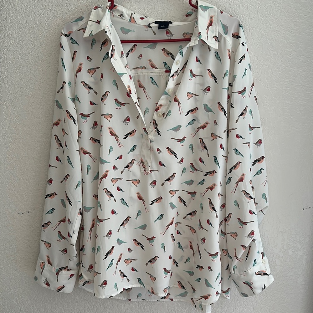 Business casual half button blouse